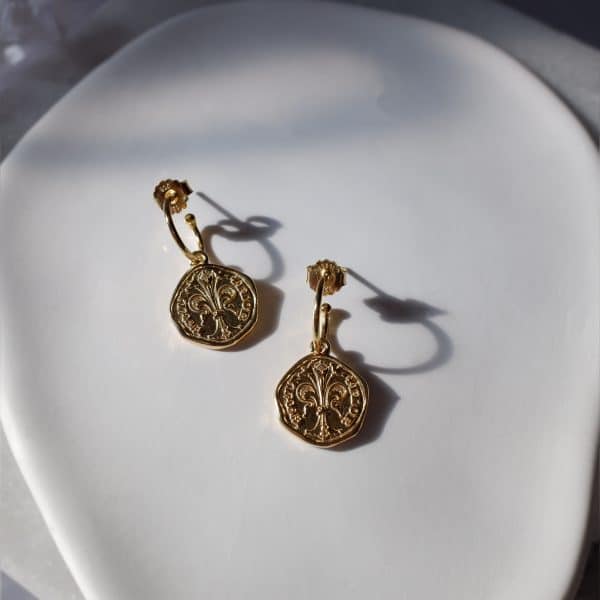 Orecchini con Fiorino rimovibile su semicerchio