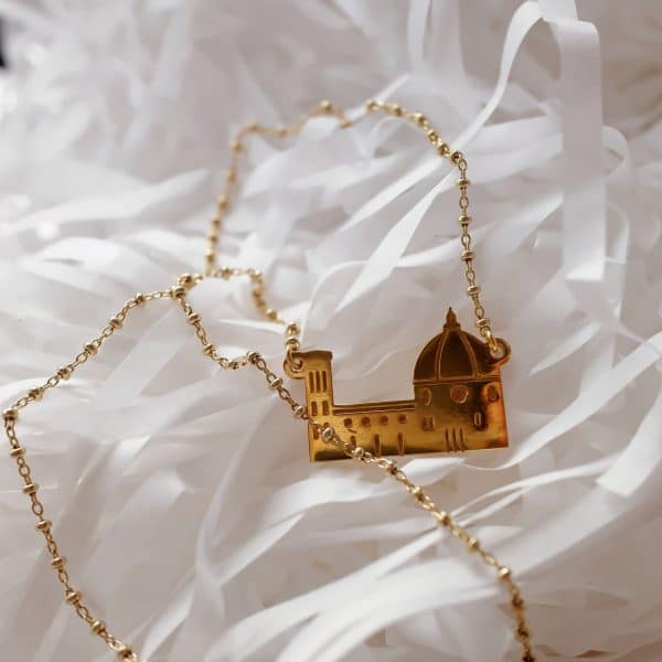 Collana profilo Duomo su catena a pallini