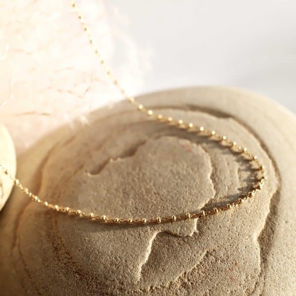 Catena a palline in Argento Placcato oro