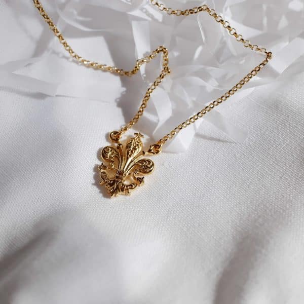 Collana Giglio di Firenze in Argento  placcato Oro