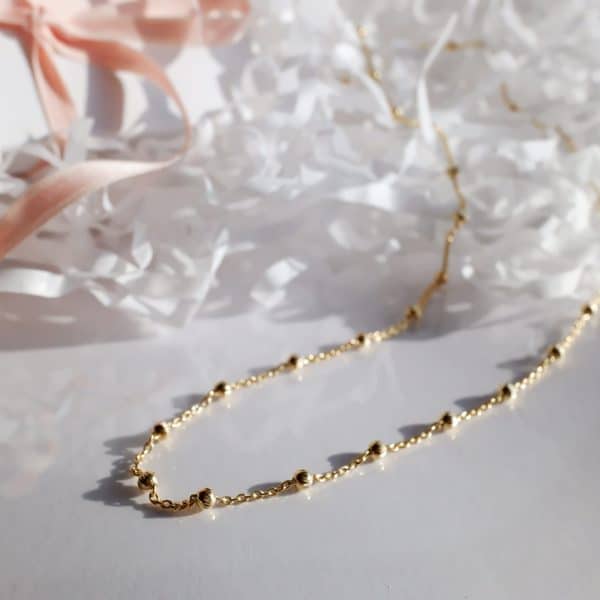 Catena a Palline in Argento e placcato Oro