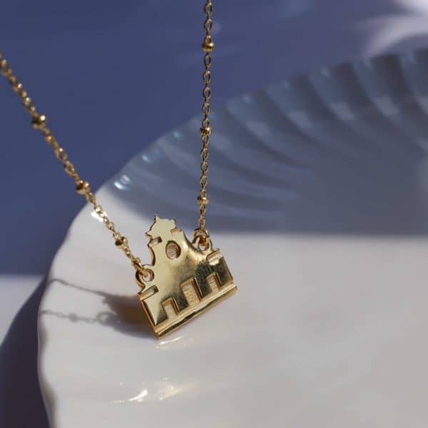 Collana Santo Spirito di Firenze in Argento 925, con Catena a Palline