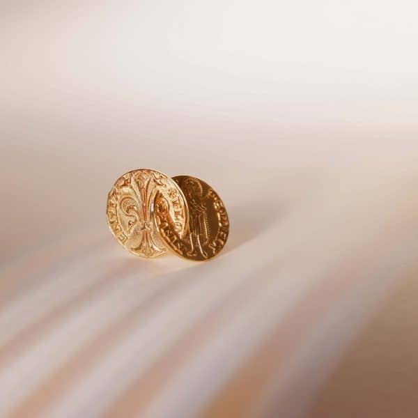 Anello Doppio Fiorino Fiorentino in Argento e Argento Placcato Oro